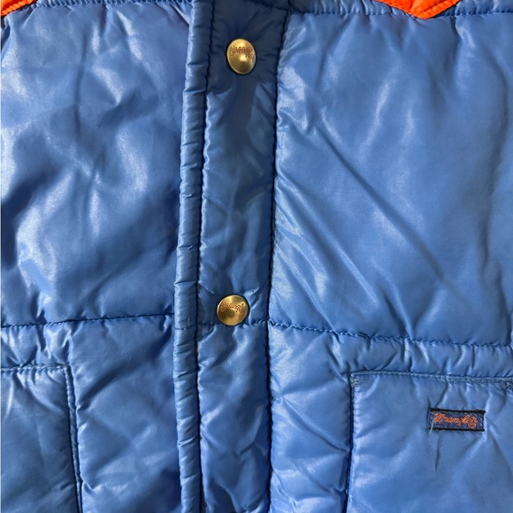 Vintage 1970’s Wrangler Western Snap Puffer Vest Blue and Orange Men’s L - Picture 7 of 7